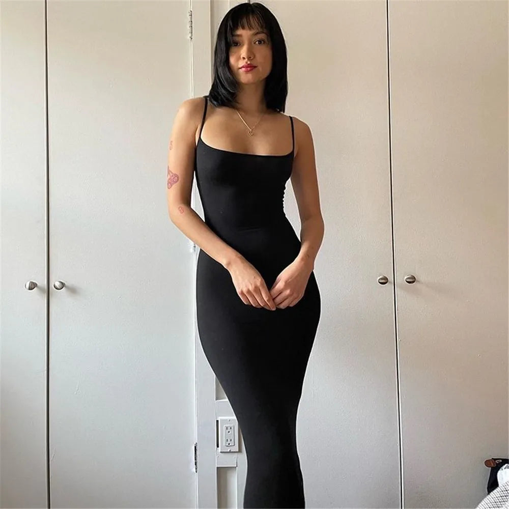 Women's Summer Maxi Dress Casual Lounge Slip Long Y2K Sexy Sleeveless Backless Bodycon  Slim Elegant Prom Party Exotic  Bohemia
