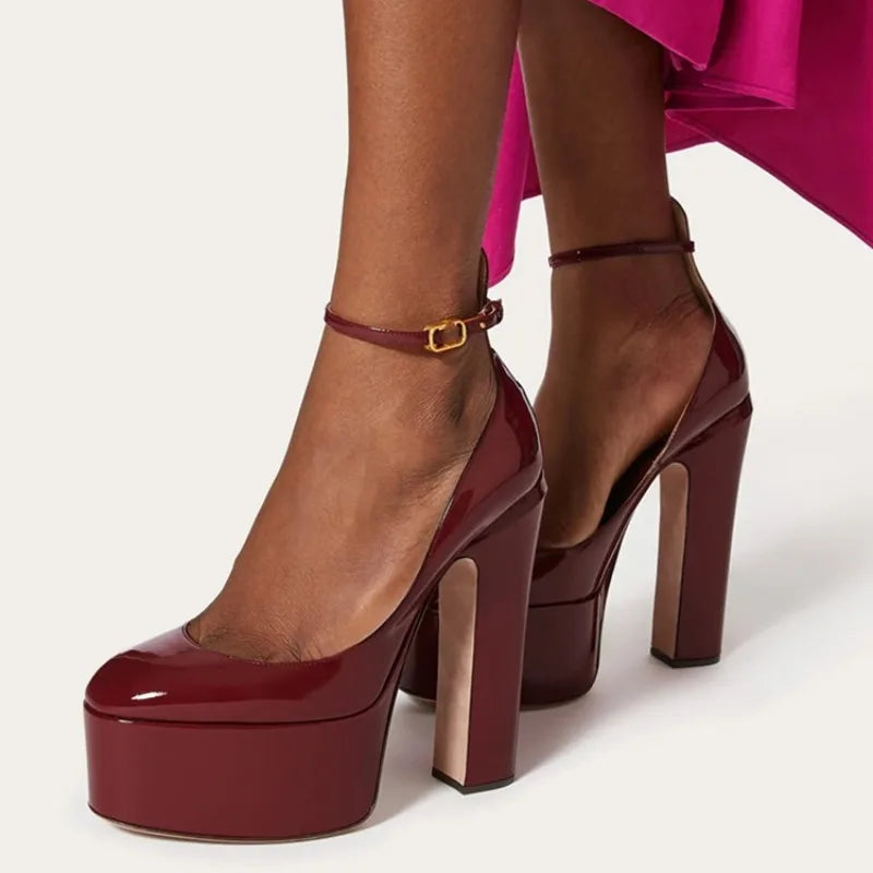 European and American Women's Niche Brand Fashion Sexy Runway Show Banquet Single Shoe Buckle with High Heels Sandals