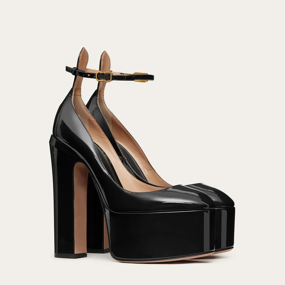 European and American Women's Niche Brand Fashion Sexy Runway Show Banquet Single Shoe Buckle with High Heels Sandals