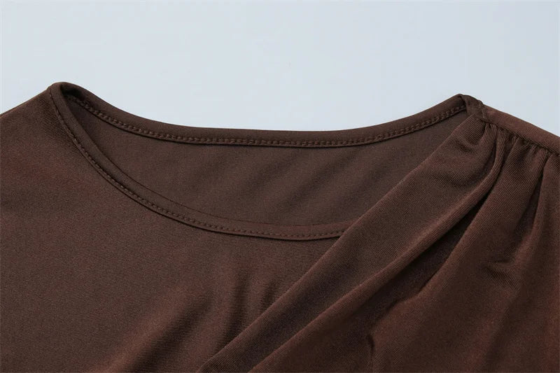 Mozision Long Sleeve Draped Ruched Sexy Maxi Dress Women Gown Elegant O Neck High Waist Bodycon Club Party Long Dresses Female