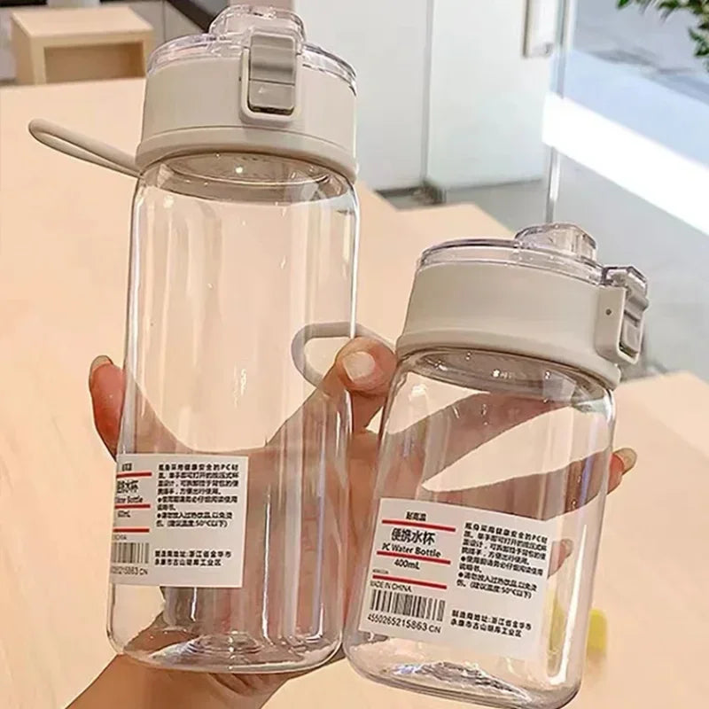 Portable Transparent Kawaii Water Bottle Sports Water Cup Plastic Handy Cup Outdoor Travel Office Essential Water Bottle ]Cup Wofashion.xyz