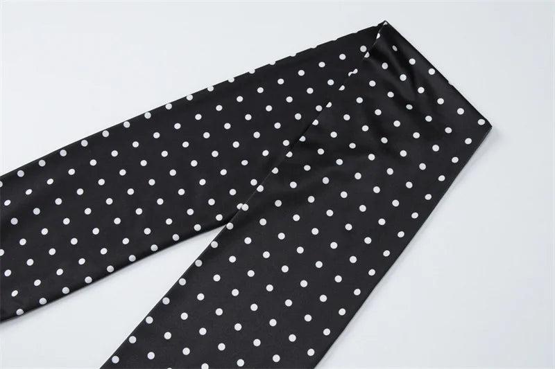 Mozision Polka Dot Strapless Sexy Maxi Dress Women Gown Elegant Scarf Collar Off-shoulder Backless Sleeveless Club Party Dress