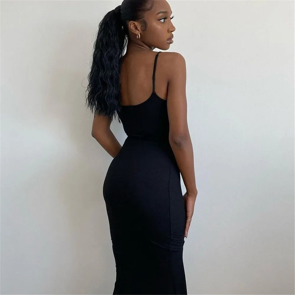Women's Summer Maxi Dress Casual Lounge Slip Long Y2K Sexy Sleeveless Backless Bodycon  Slim Elegant Prom Party Exotic  Bohemia