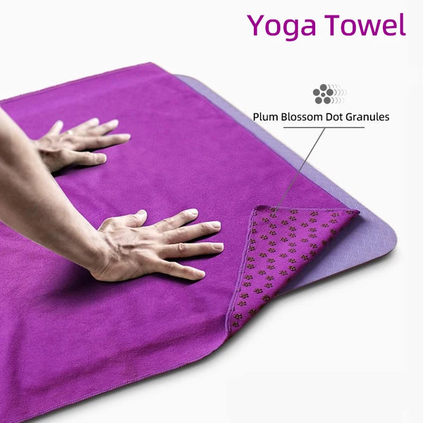 Yoga towels, hot and spicy yoga mat towels Featuring grip points to absorb sweat and prevent slipping, suitable for hot yoga, Pi Wofashion.xyz