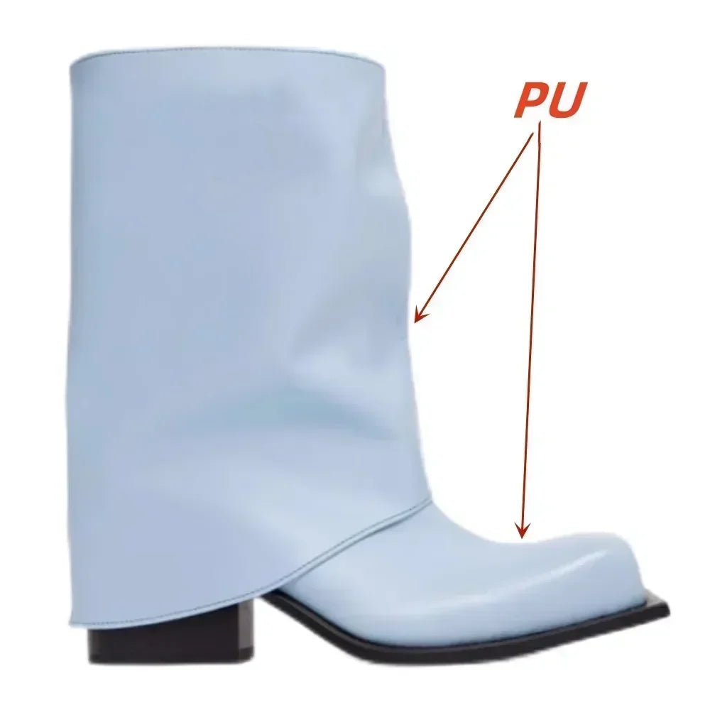 New Large Walled Flat Bottomed Round Toe Sleeve Knee High Pleated Women's Boots Retro Knight Boots Shoes for Women