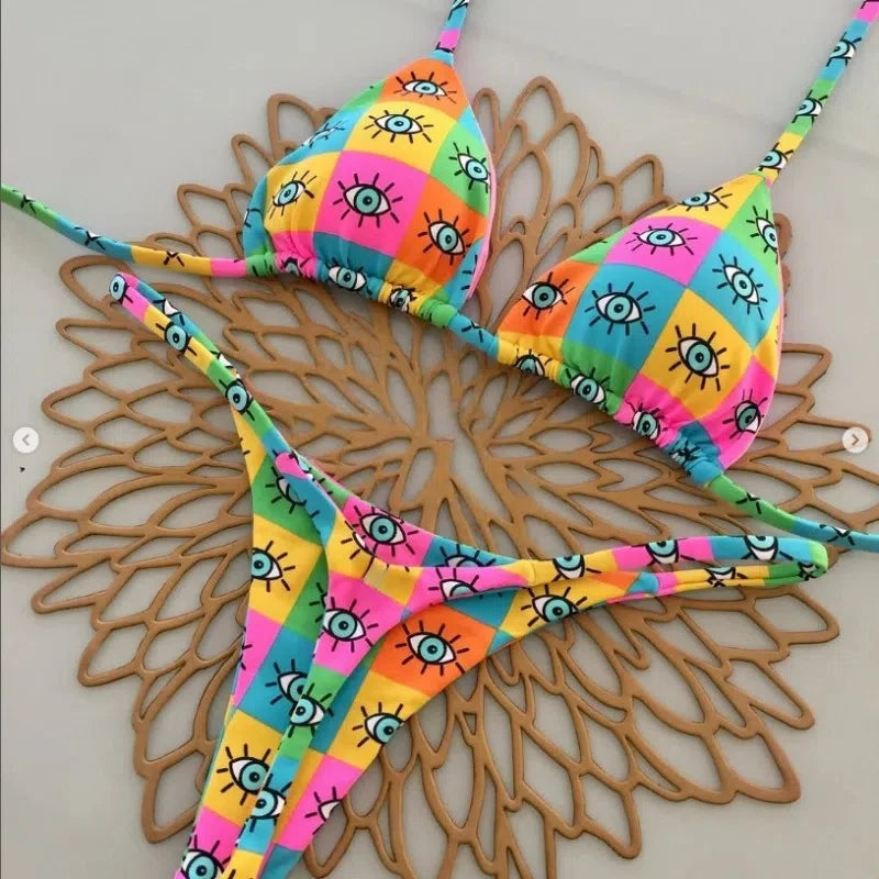 New Style Split Triangle Bikini Sexy Brazil Swimsuit Women's Beach Vacation