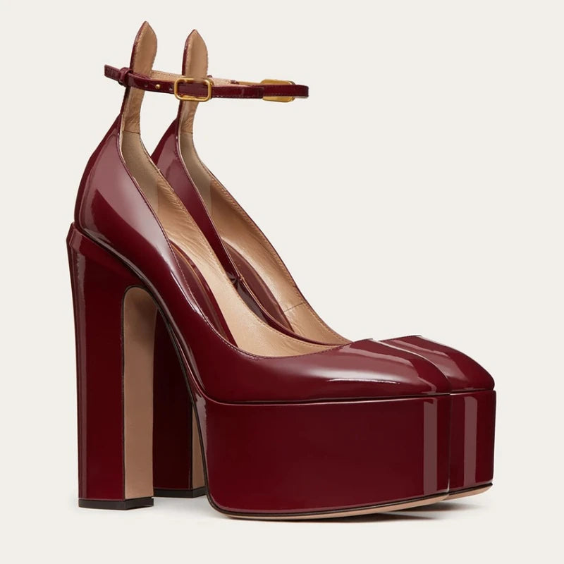 European and American Women's Niche Brand Fashion Sexy Runway Show Banquet Single Shoe Buckle with High Heels Sandals