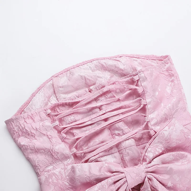 White Jacquard Pleated Evening Party Dress Women Robes Backless Elegant Sexy Dress Bodycon Summer Mini Dress Vestidos