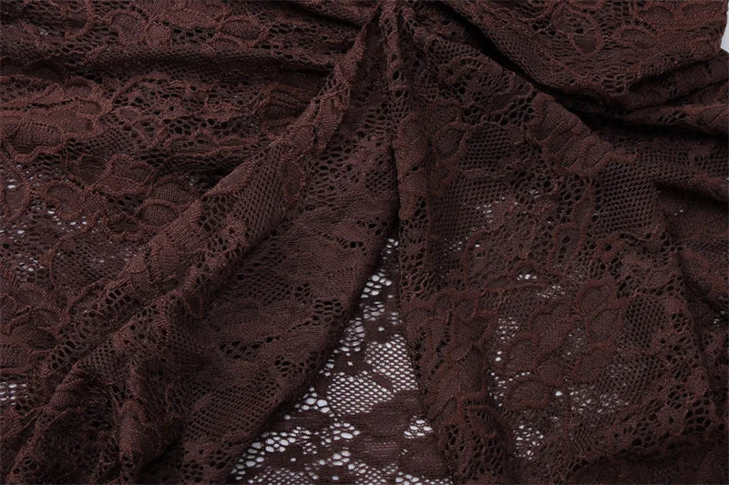 Mozision Lace See Through Sexy Two Piece Set Women Elegant Off-shoulder Backless Bodysuit And Maxi Skirt Matching Club Dress Set