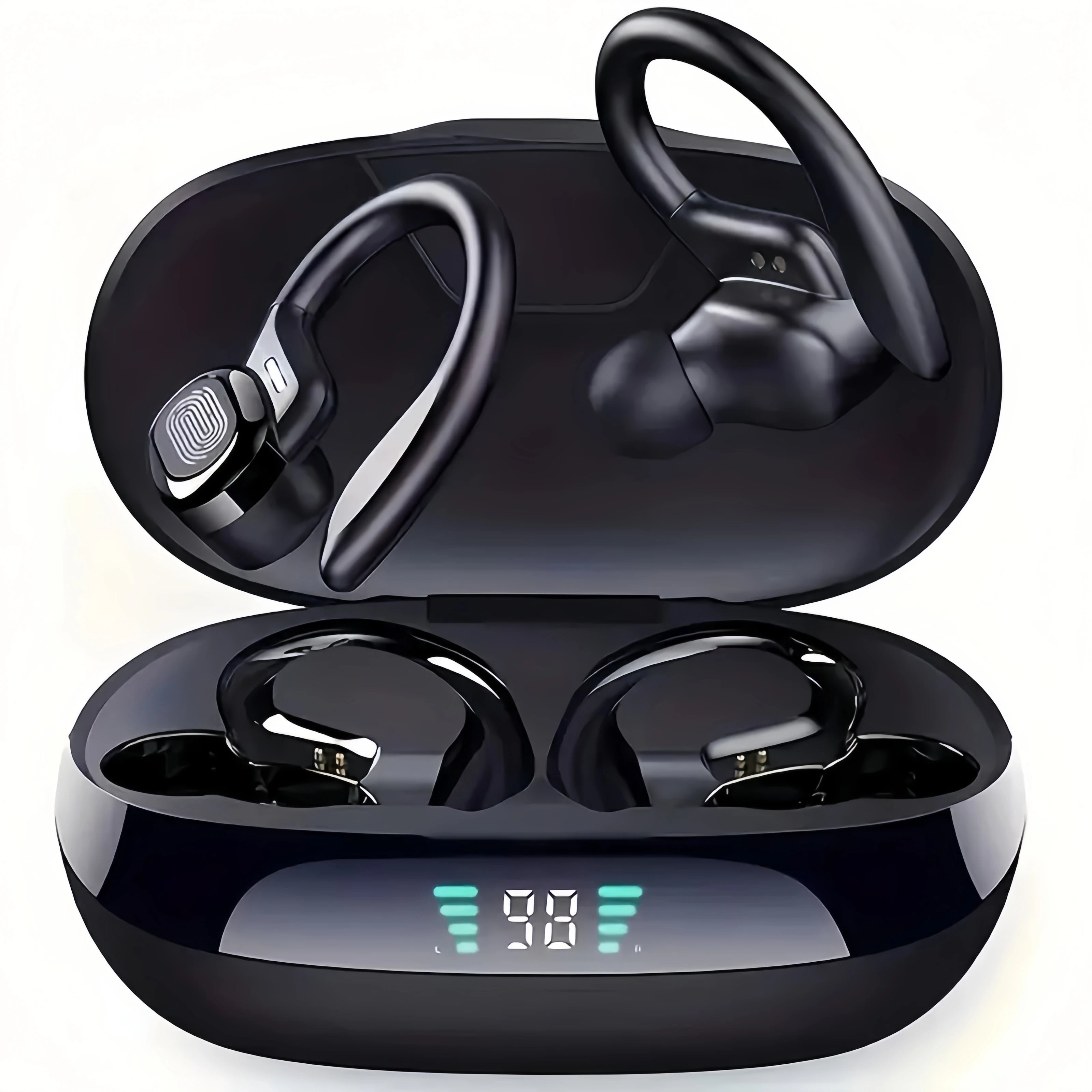 True Wireless Earbuds, Tws Headphones with Microphone, Sports Ear Clip Headphones, Stereo In-Ear Headphones with Led Display Wofashion.xyz