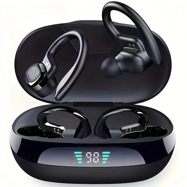 True Wireless Earbuds, Tws Headphones with Microphone, Sports Ear Clip Headphones, Stereo In-Ear Headphones with Led Display Wofashion.xyz
