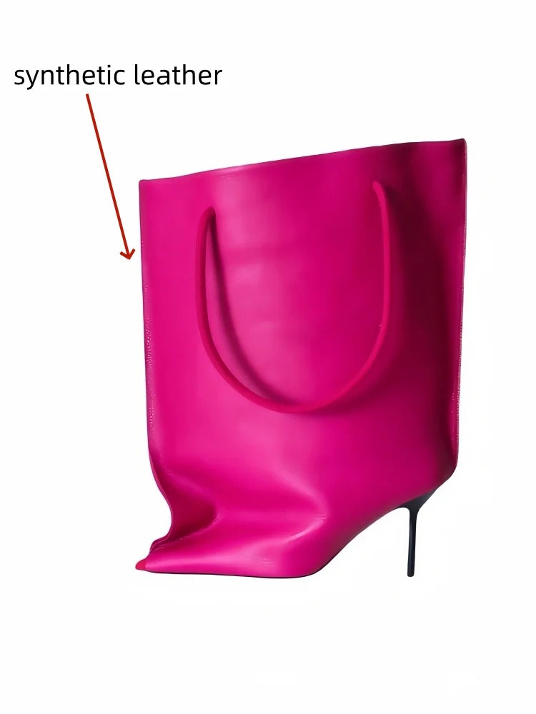 European and American Light Luxury Small Fragrance Fashion, Slim High Heels, Short Boots, Women's Sexy Big Tube Fashion Shoes