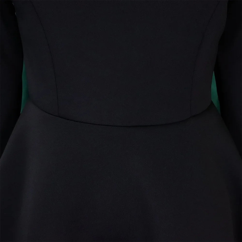 Elegant Party Dress for Woman 2024 Modern O Neck Three Quarter Sleeve High Waisted A Line Mid Calf Birthday Dinner Wedding Cloth