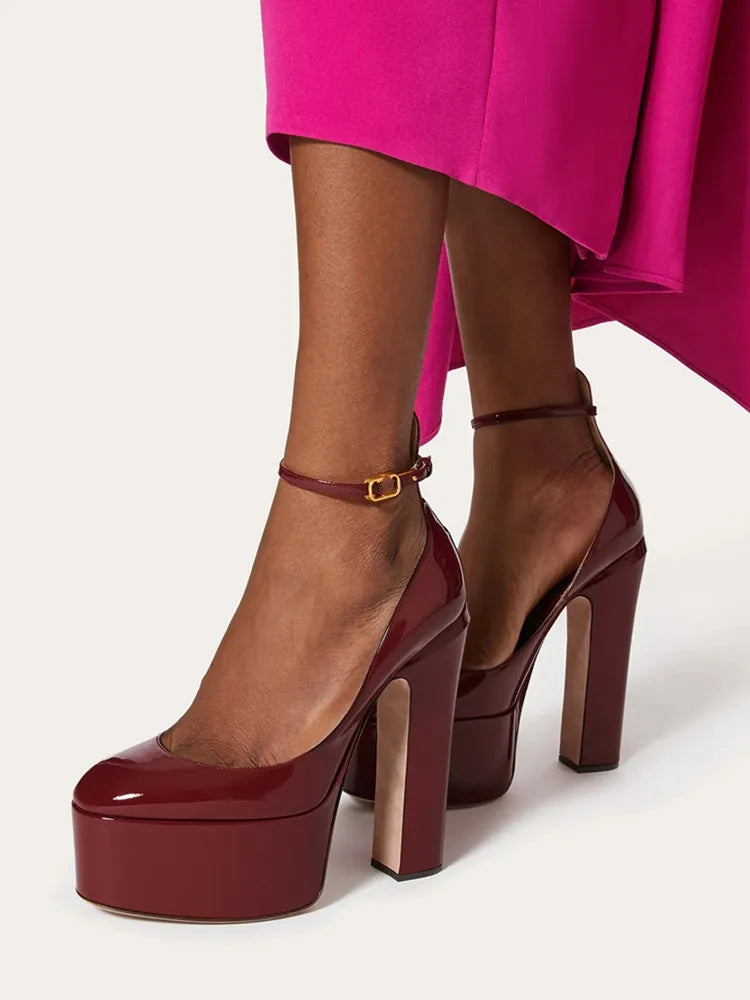 European and American Women's Niche Brand Fashion Sexy Runway Show Banquet Single Shoe Buckle with High Heels Sandals