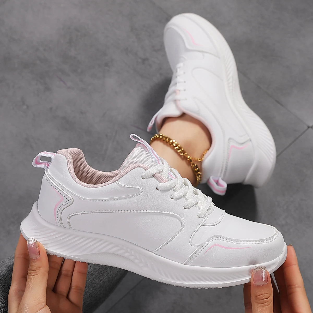 Woman Tennis Sneakers Fashion New Comfort Sports Board Shoes Casual Shoes Female Spring Summer Ladies Female Women Shoe PU