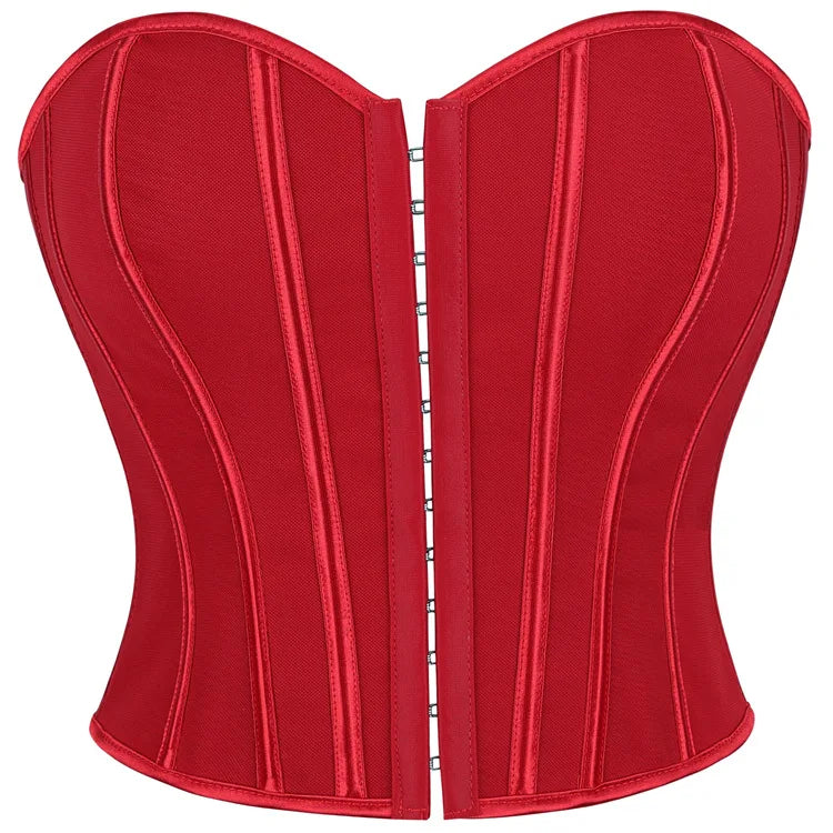 Blue Crop Tops Overbust Corset Ladies Summer Sexy Fashion Strapless Push Up Tank Top Slim Bustier Lingerie Camisole