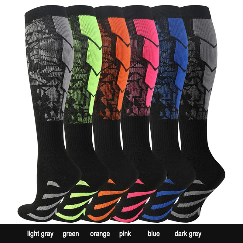 Male Sports Compression Socks for Women and Men - Calf Support Socks for Running Nurses Flight Pregnancy Circulation Athletic