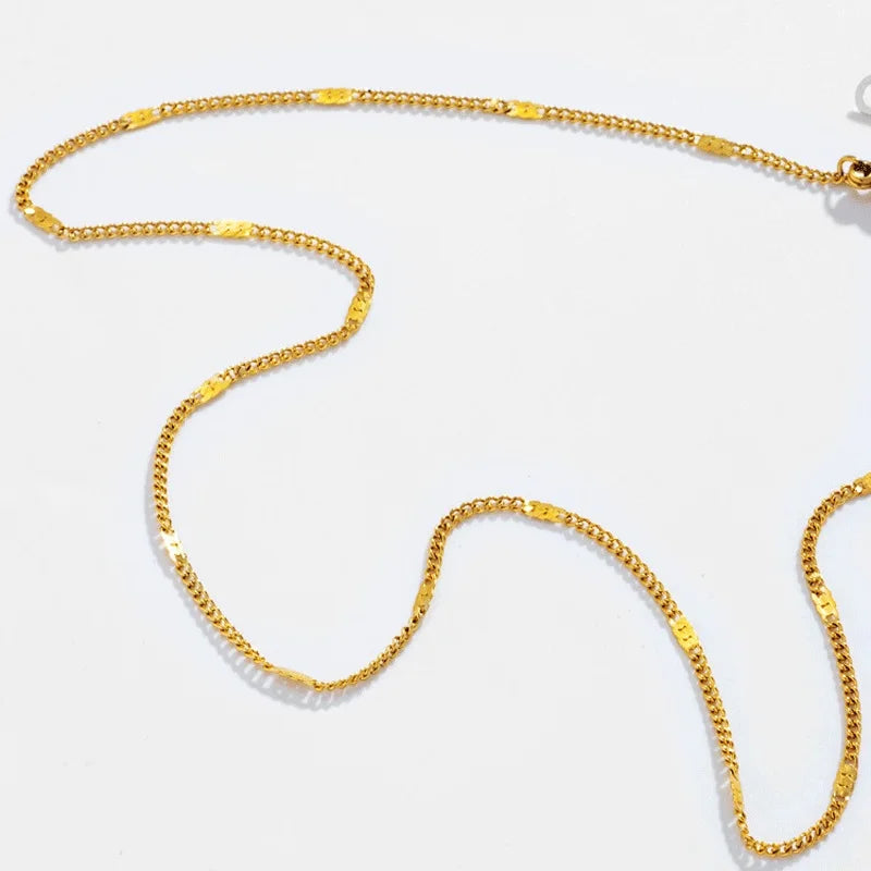 Chains Necklace for Women Stainless Steel Link Woman's Slim Pendant Lobster Clasp Adjustable Clavicle Chain Female Collars