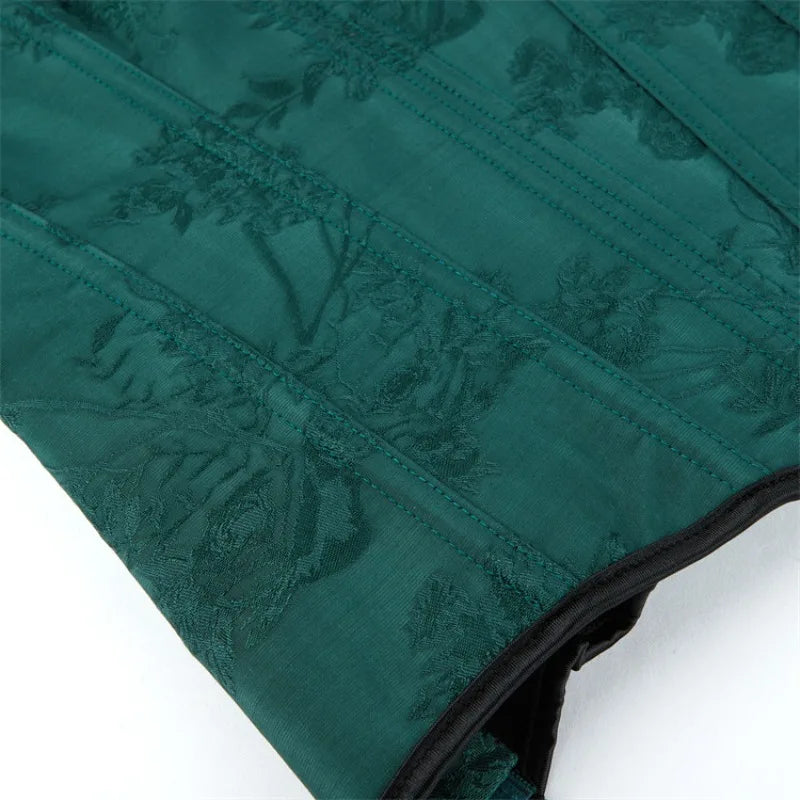 Victorian Retro Overbust Corset Bustier Women's Waist Trainer Shaper Sexy Jacquard Fashion Corselet with 15 Fishbones & Lace-up