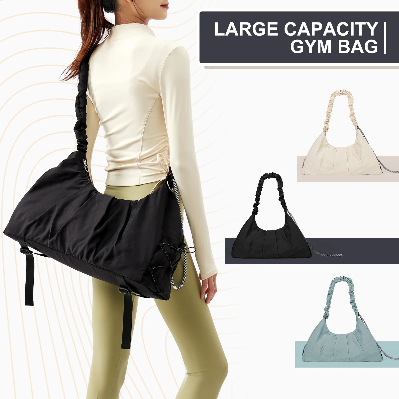 Large Capacity Sports Gym Bag Comfortable and Versatile Neutral Bag Fitness Bag for women Training Bag For Yoga Swimming Travel