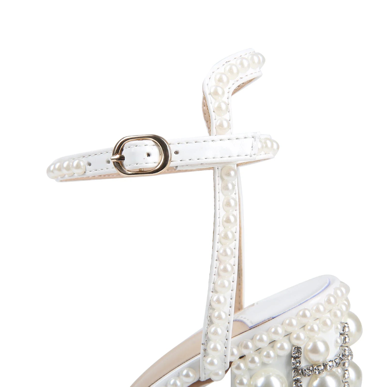 Highqualityhandmaderhinestonerough High-heeledthicksoled Fishmouth Sandalsfrom Europe AndAmerica, Women's Sexy Rivet Party Shoes