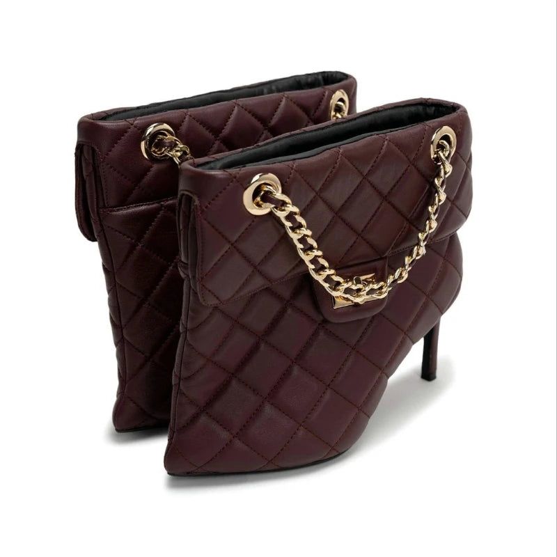 European and American Light Luxury Small Fragrance Fashion, Slim High Heels, Short Boots, Women's Sexy Big Tube Fashion Shoes Wofashion.xyz