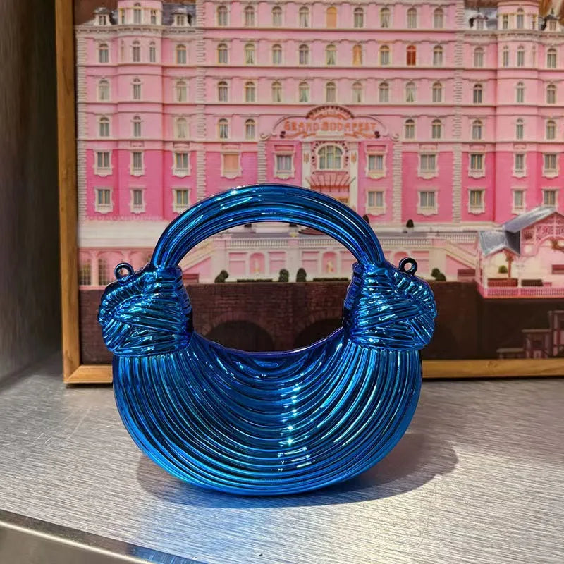 Mini Golden Evening Bag Purses and Handbags Luxury Designer Shoulder Bags Knot Noodle Party Wedding Acrylic Shiny Clutch Purse