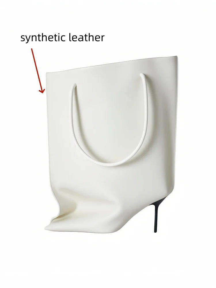 European and American Light Luxury Small Fragrance Fashion, Slim High Heels, Short Boots, Women's Sexy Big Tube Fashion Shoes