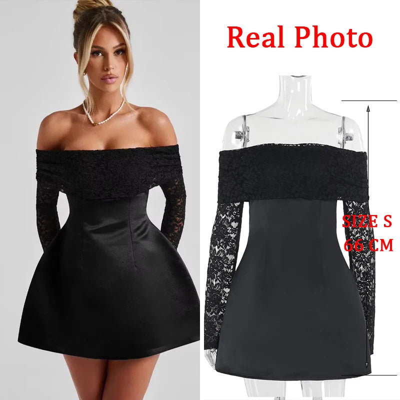 NIDANSSI White Lace Strapless Pleated Evening Party Dress Women Backless Elegant Sexy Dress Bodycon Mini Winter Dress Vestidos