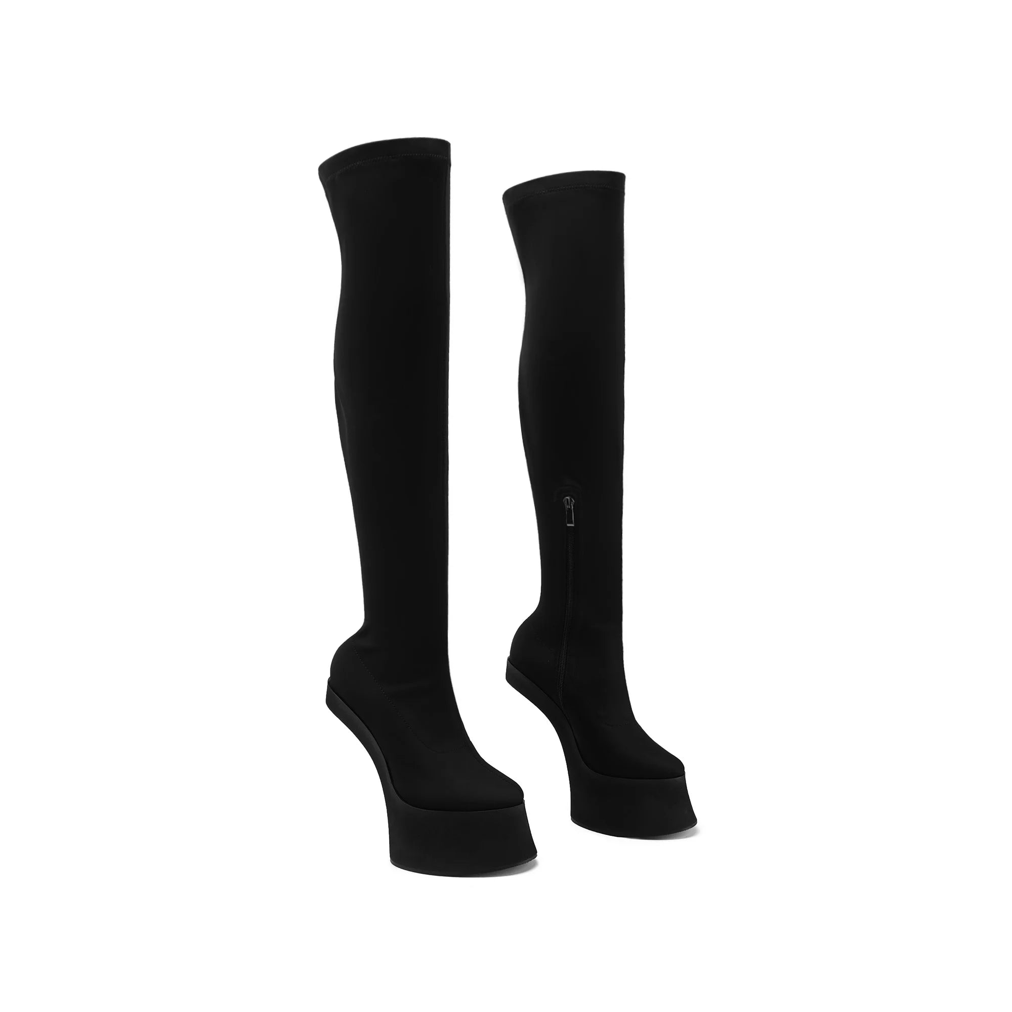 2025 European and American women's fashion opposite sex tailless design dance runway short bootswith side zipper knee high boots