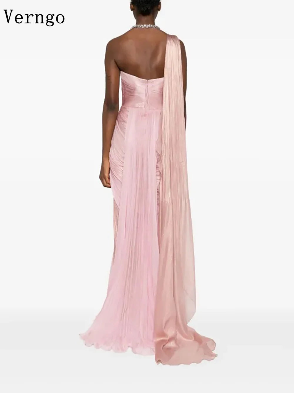 Verngo Pink Elegant Shiny Prom Gowns Sweetheart Mermaid Formal Occasion Dresses Women Modern Prom Party Dress Customized