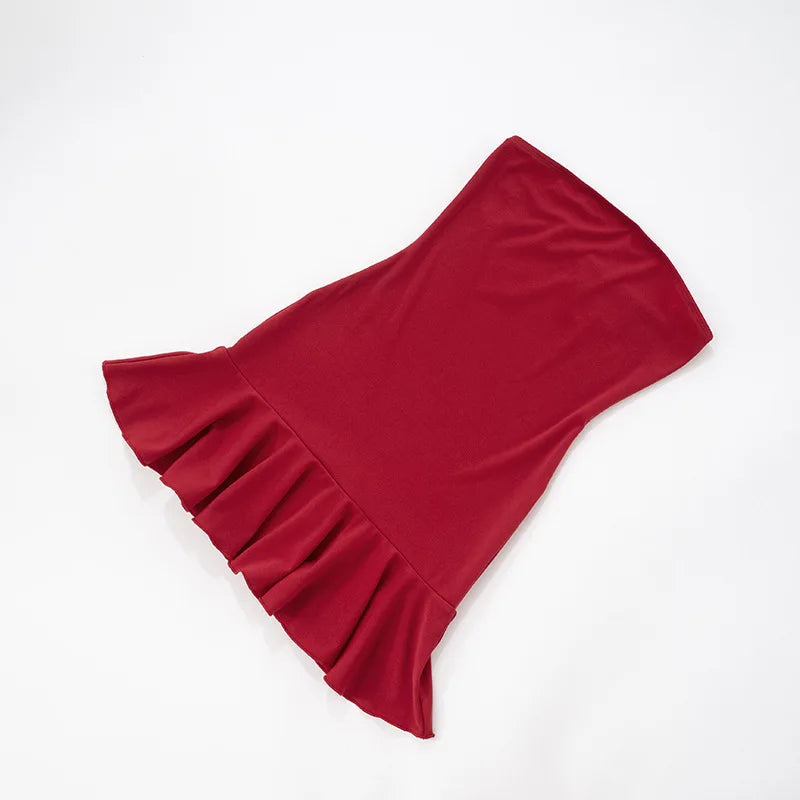 Mozision Halter Off-shoulder Strapless Sexy Mini Dress Women Fashion Scarf Collar Backless Sleeveless Ruffle Club Party Dresses