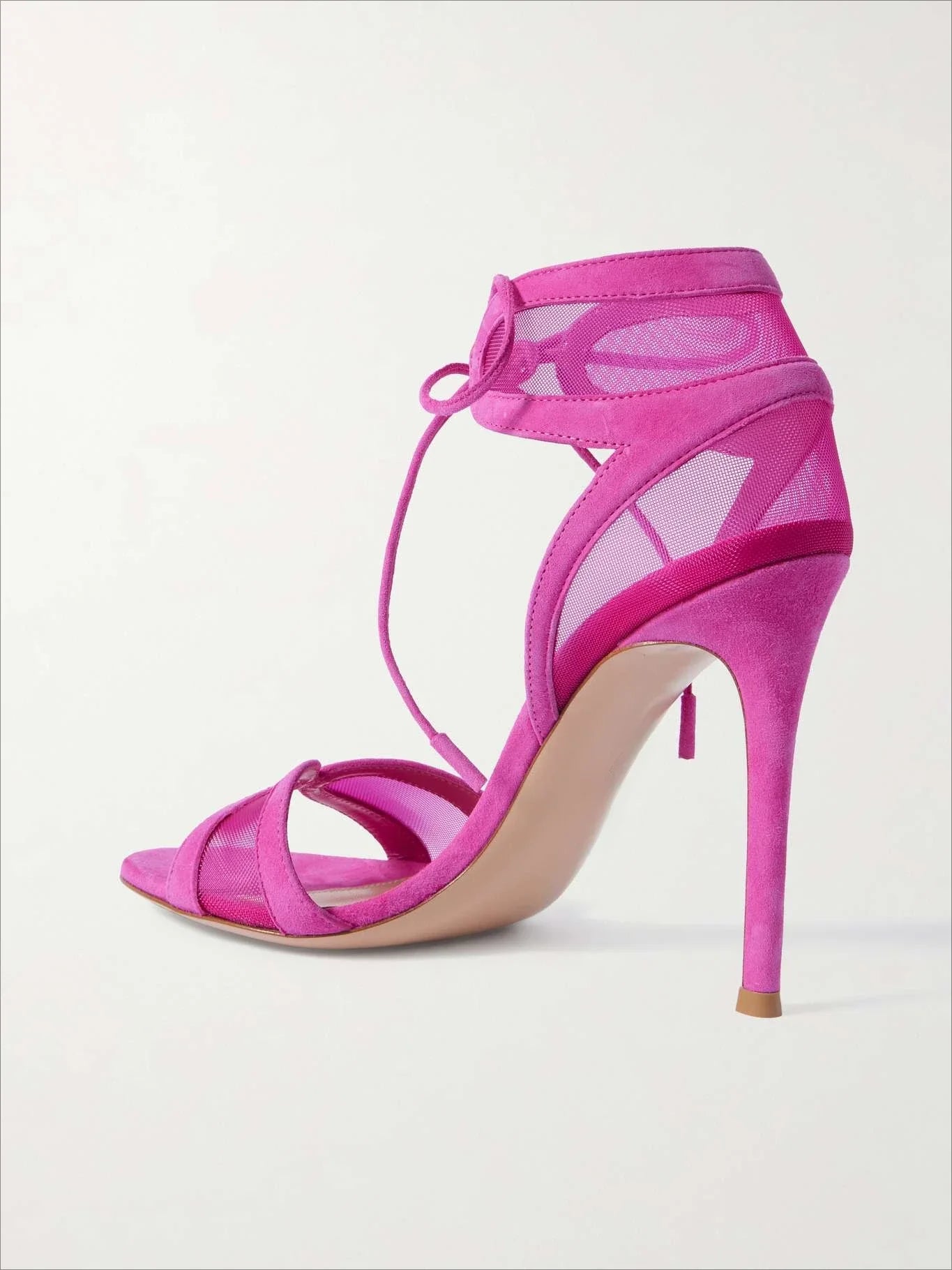 European and American Women's Summer Sexy High-heeled Fashion Week Runway Show Hollow Mesh Cross Strap Banquet Sandals